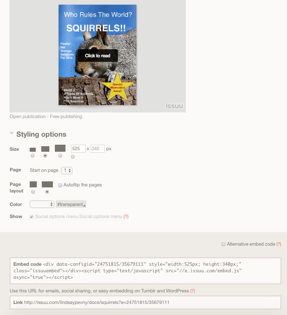 Options for Embedding WordPress Issuu flipbooks